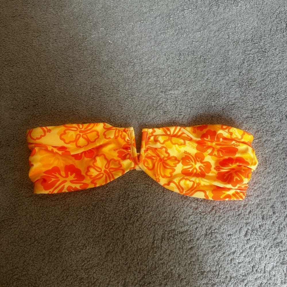 Kulani Kinis Yellow and Orange Floral Bikini Top